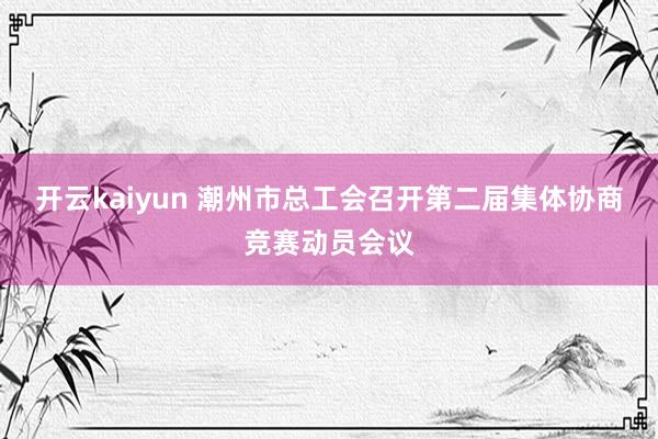 开云kaiyun 潮州市总工会召开第二届集体协商竞赛动员会议