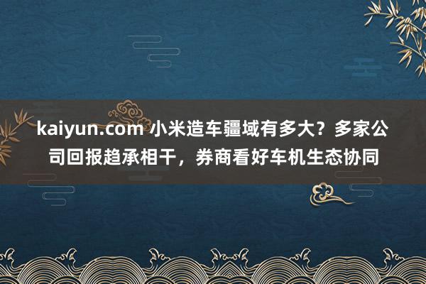 kaiyun.com 小米造车疆域有多大？多家公司回报趋承相干，券商看好车机生态协同