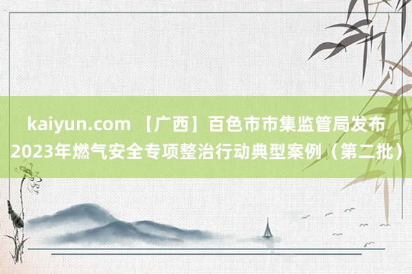 kaiyun.com 【广西】百色市市集监管局发布2023年燃气安全专项整治行动典型案例（第二批）