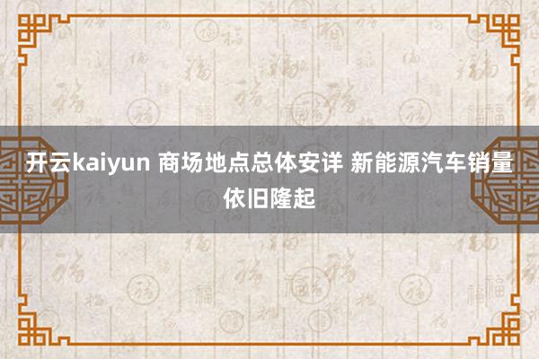 开云kaiyun 商场地点总体安详 新能源汽车销量依旧隆起