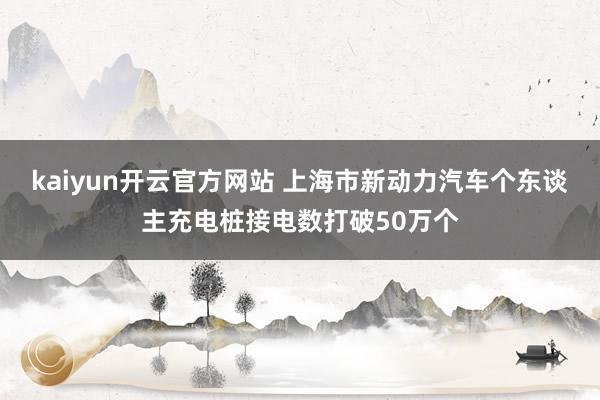 kaiyun开云官方网站 上海市新动力汽车个东谈主充电桩接电数打破50万个