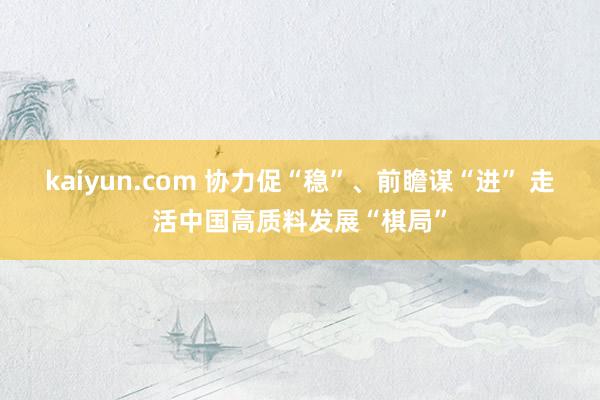 kaiyun.com 协力促“稳”、前瞻谋“进” 走活中国高质料发展“棋局”