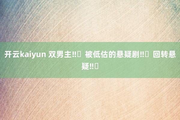 开云kaiyun 双男主‼️被低估的悬疑剧‼️回转悬疑‼️