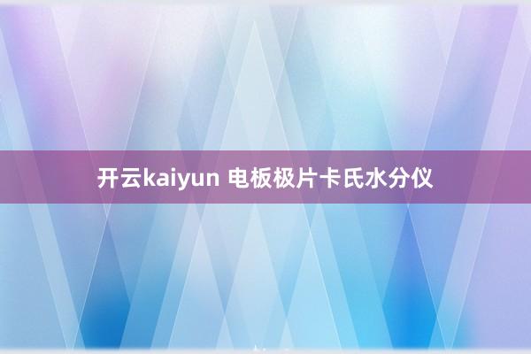 开云kaiyun 电板极片卡氏水分仪