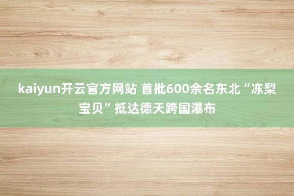 kaiyun开云官方网站 首批600余名东北“冻梨宝贝”抵达德天跨国瀑布