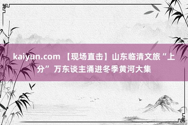 kaiyun.com 【现场直击】山东临清文旅“上分” 万东谈主涌进冬季黄河大集