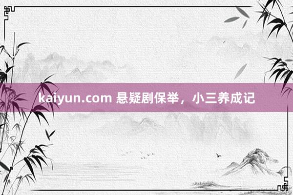 kaiyun.com 悬疑剧保举，小三养成记