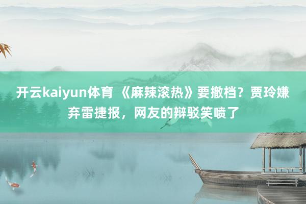 开云kaiyun体育 《麻辣滚热》要撤档？贾玲嫌弃雷捷报，网友的辩驳笑喷了