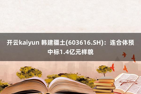 开云kaiyun 韩建疆土(603616.SH)：连合体预中标1.4亿元样貌