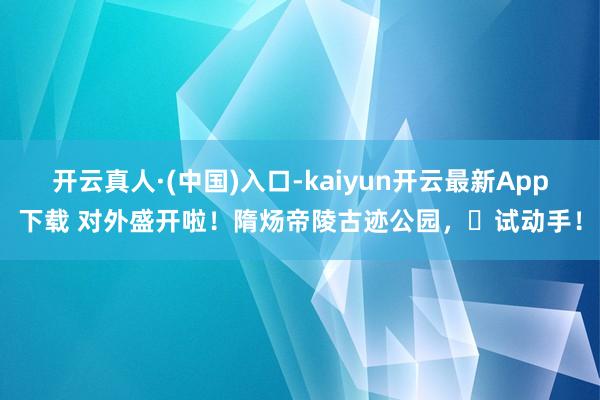 开云真人·(中国)入口-kaiyun开云最新App下载 对外盛开啦！隋炀帝陵古迹公园，​试动手！