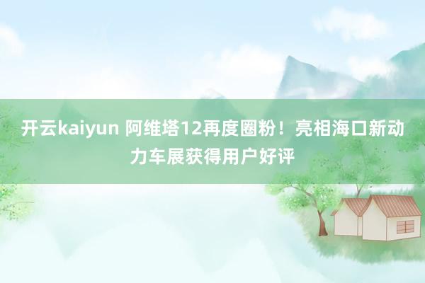 开云kaiyun 阿维塔12再度圈粉！亮相海口新动力车展获得用户好评