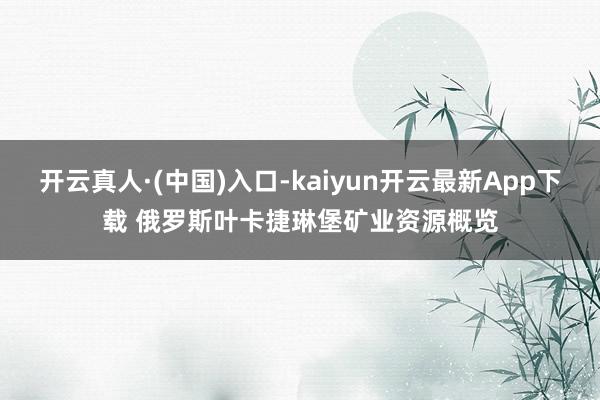 开云真人·(中国)入口-kaiyun开云最新App下载 俄罗斯叶卡捷琳堡矿业资源概览