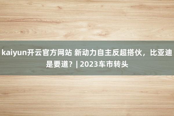 kaiyun开云官方网站 新动力自主反超搭伙，比亚迪是要道？| 2023车市转头