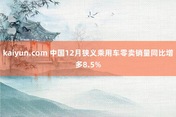 kaiyun.com 中国12月狭义乘用车零卖销量同比增多8.5%