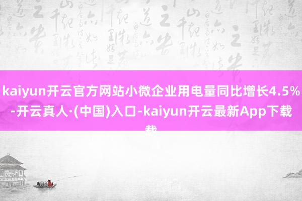 kaiyun开云官方网站小微企业用电量同比增长4.5%-开云真人·(中国)入口-kaiyun开云最新App下载