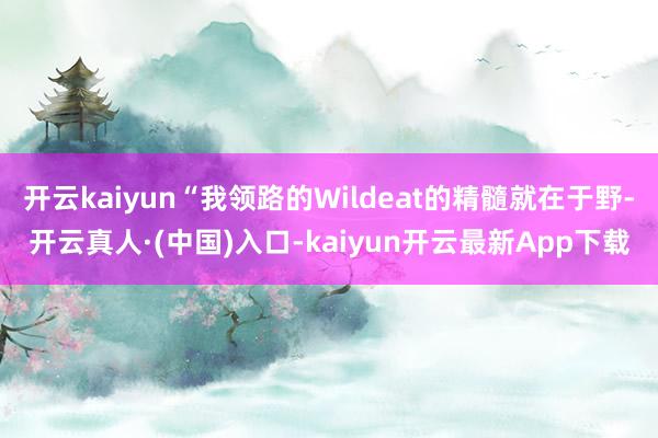 开云kaiyun“我领路的Wildeat的精髓就在于野-开云真人·(中国)入口-kaiyun开云最新App下载