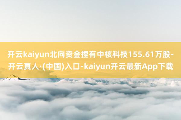 开云kaiyun北向资金捏有中核科技155.61万股-开云真人·(中国)入口-kaiyun开云最新App下载