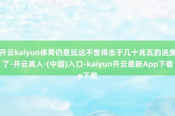 开云kaiyun体育仍是远远不啻得志于几十兆瓦的进度了-开云真人·(中国)入口-kaiyun开云最新App下载