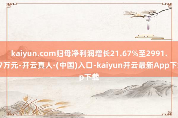 kaiyun.com归母净利润增长21.67%至2991.17万元-开云真人·(中国)入口-kaiyun开云最新App下载