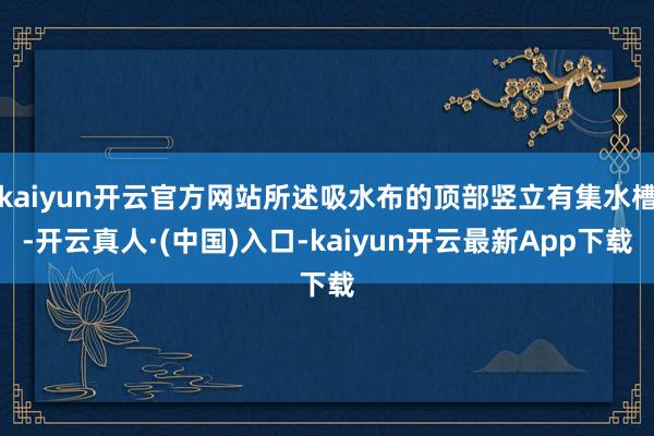 kaiyun开云官方网站所述吸水布的顶部竖立有集水槽-开云真人·(中国)入口-kaiyun开云最新App下载