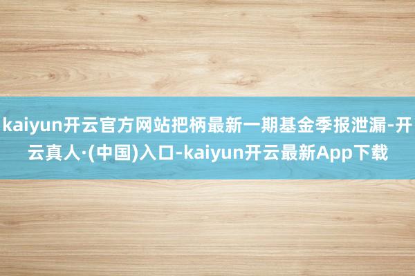 kaiyun开云官方网站把柄最新一期基金季报泄漏-开云真人·(中国)入口-kaiyun开云最新App下载