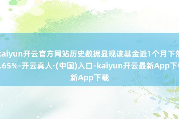 kaiyun开云官方网站历史数据显现该基金近1个月下落6.65%-开云真人·(中国)入口-kaiyun开云最新App下载