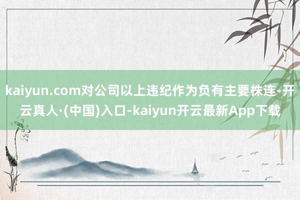 kaiyun.com对公司以上违纪作为负有主要株连-开云真人·(中国)入口-kaiyun开云最新App下载